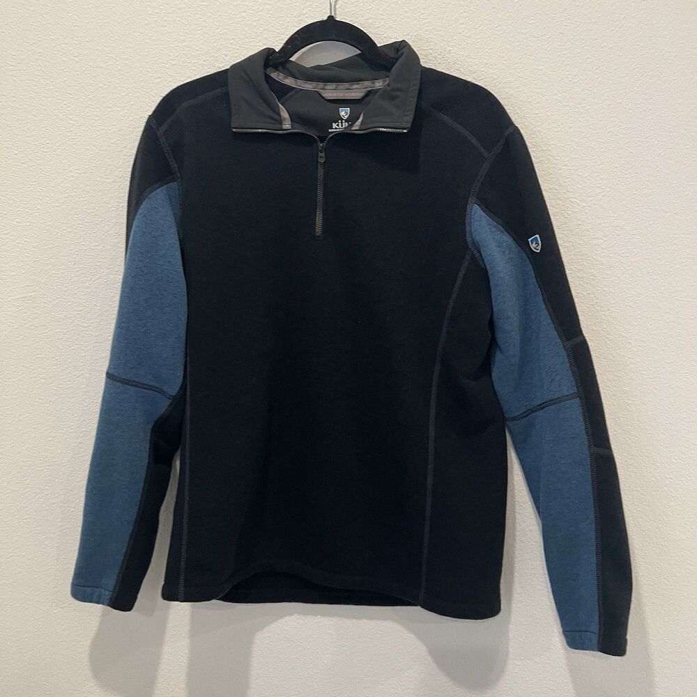 Kuhl Revel 1/4 Zip Fleece Pullover Dark Blue Hiking Outdoors Layer Men's Medium